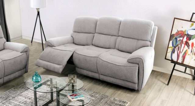 Morcote Light Gray Power Reclining Sofa - Ornate Home