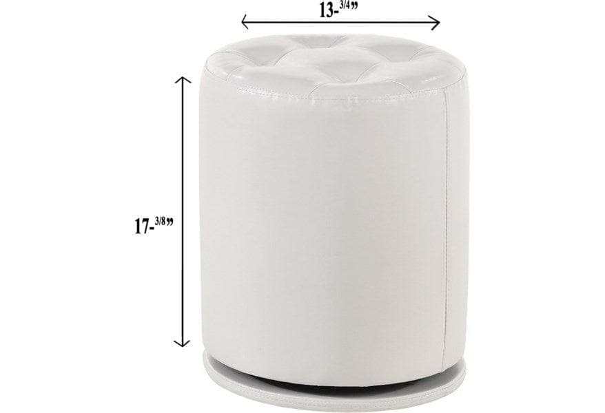 Morgan White Round Swivel Stool - Ornate Home