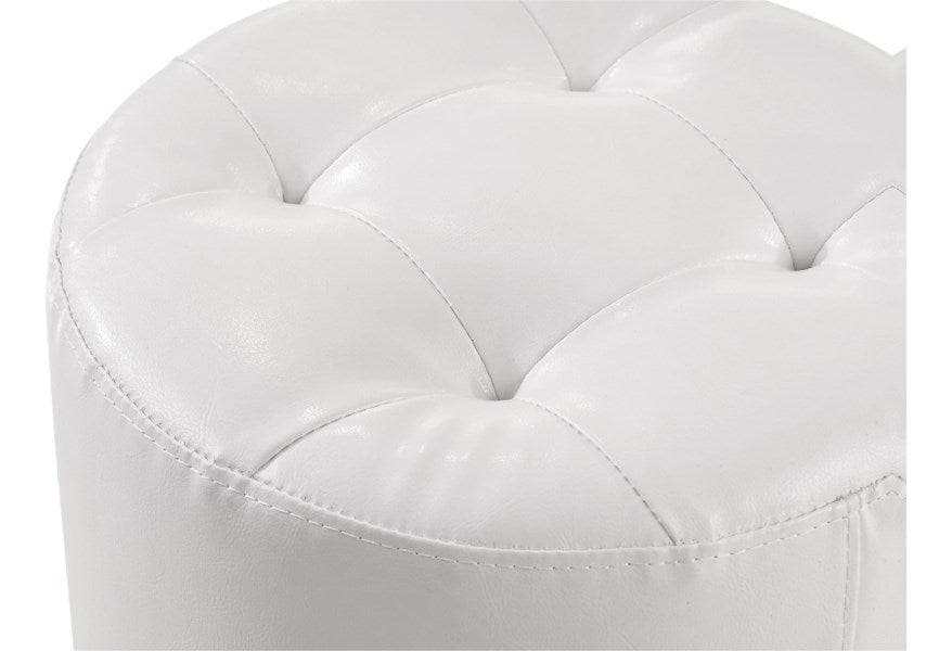 Morgan White Round Swivel Stool - Ornate Home