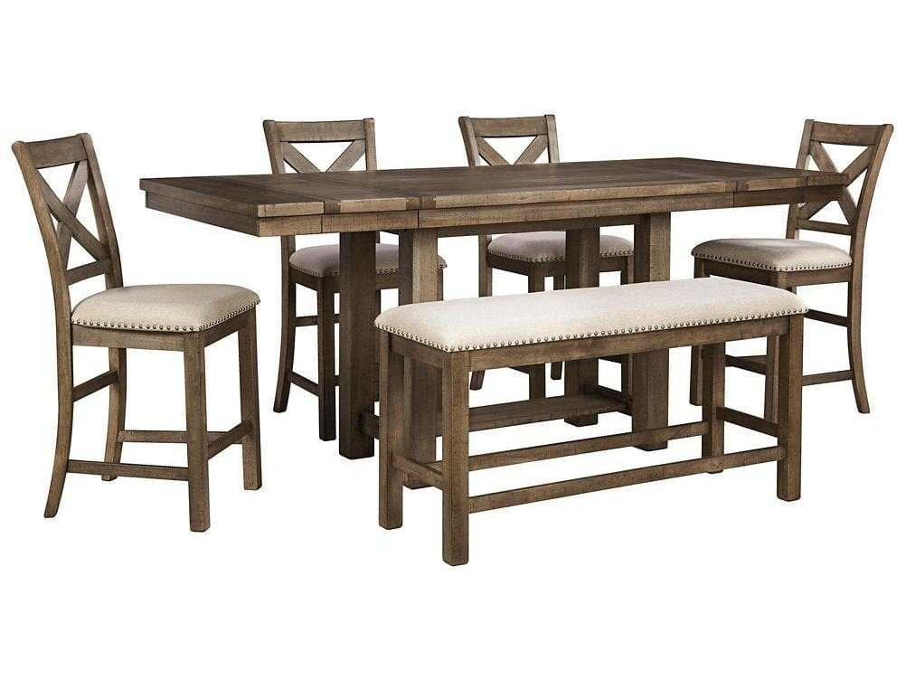 Moriville 6-Piece Counter Height Dining Room Set - Ornate Home