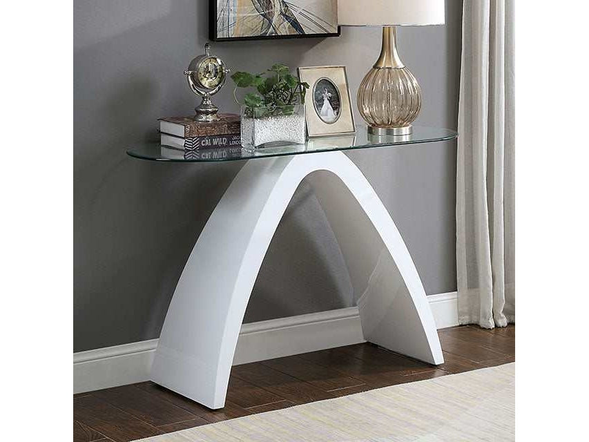 Nahara White Sofa Table - Ornate Home