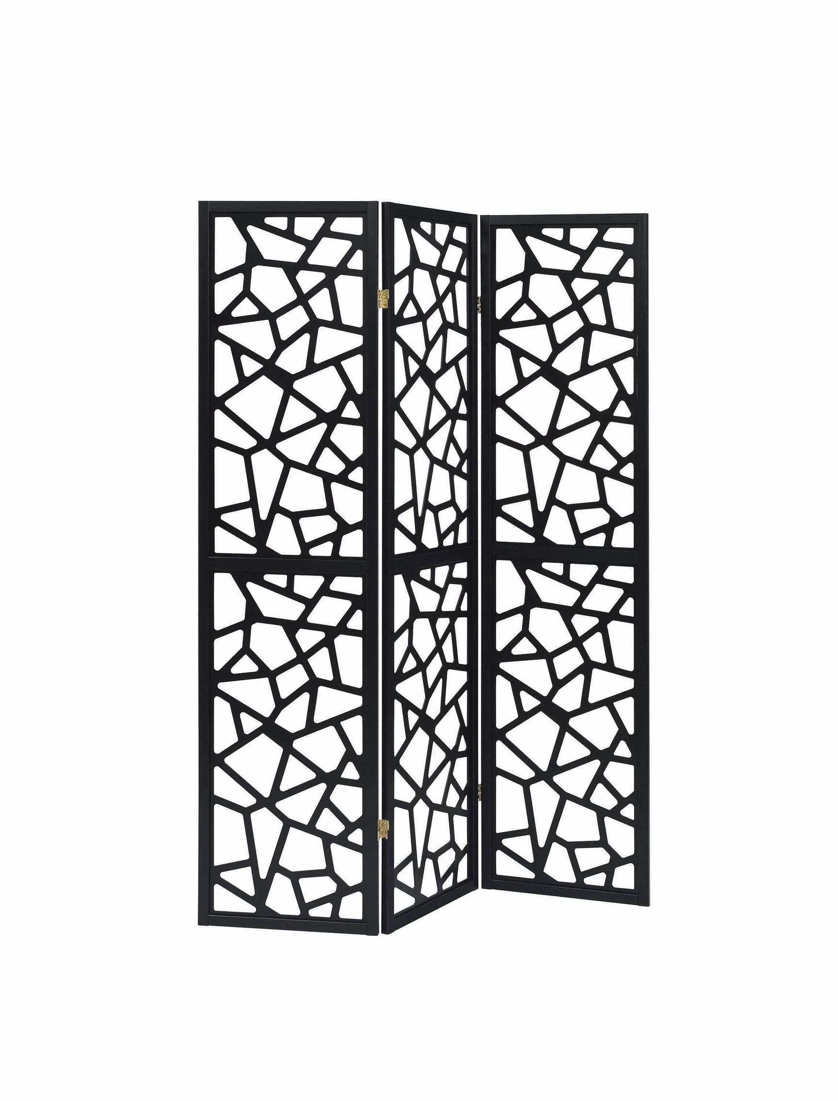 Nailan Black 3pc Panel Screen - Ornate Home
