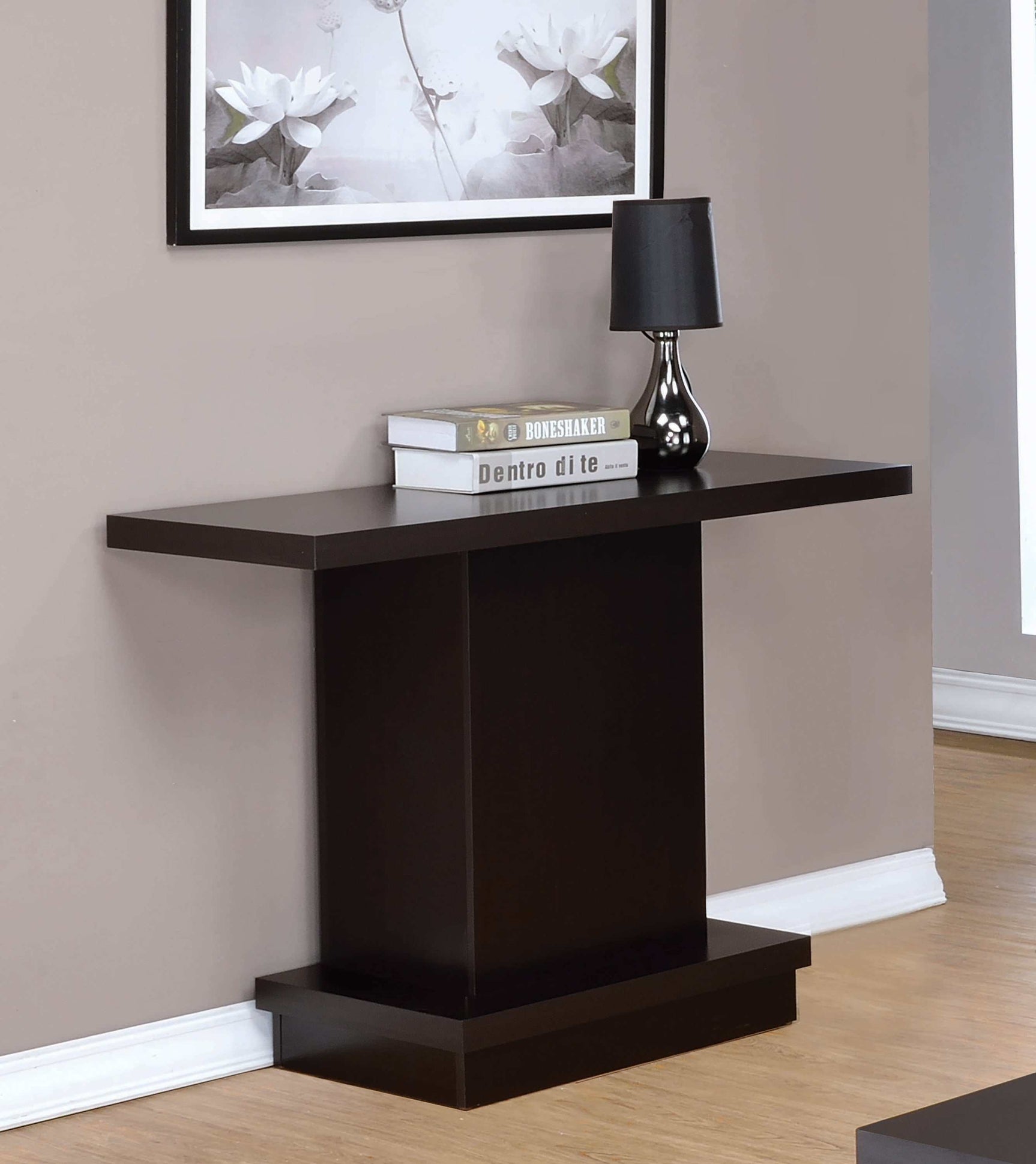 Nakita Cappuccino Pedestal Sofa Table - Ornate Home