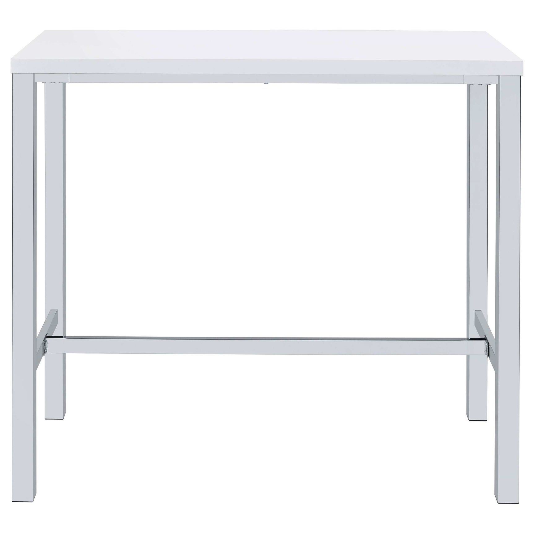 Natividad White High Gloss / Chrome 5 Pc Bar Set - Ornate Home