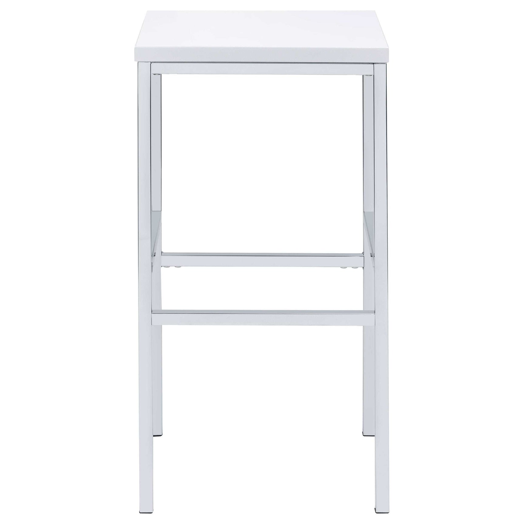 Natividad White High Gloss / Chrome 5 Pc Bar Set - Ornate Home