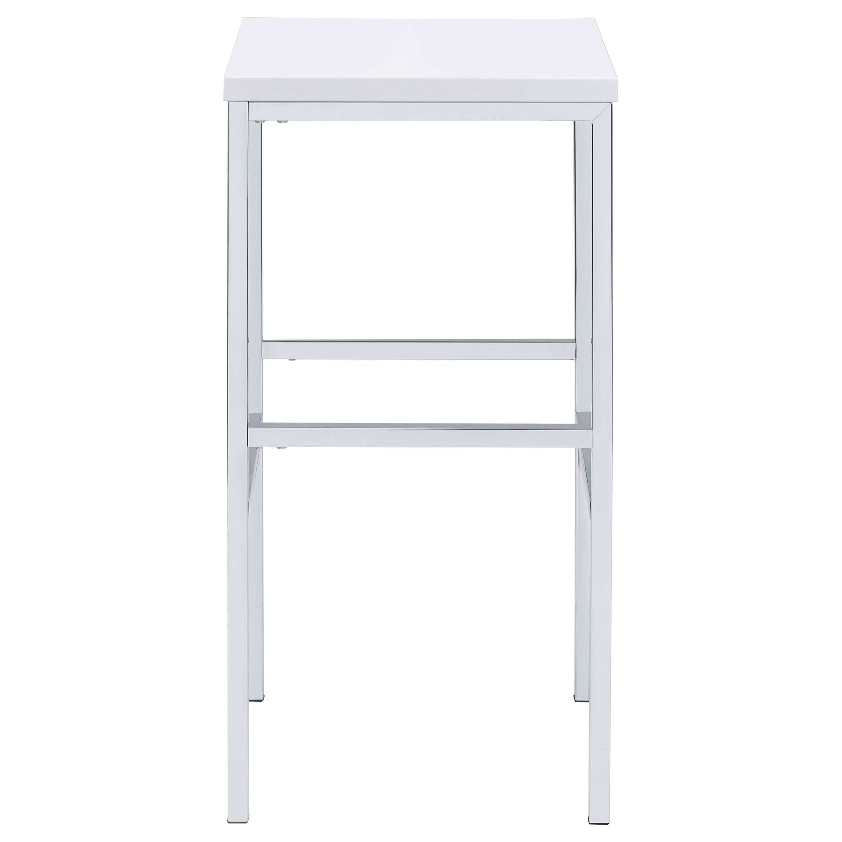 Natividad White High Gloss / Chrome 5 Pc Bar Set - Ornate Home