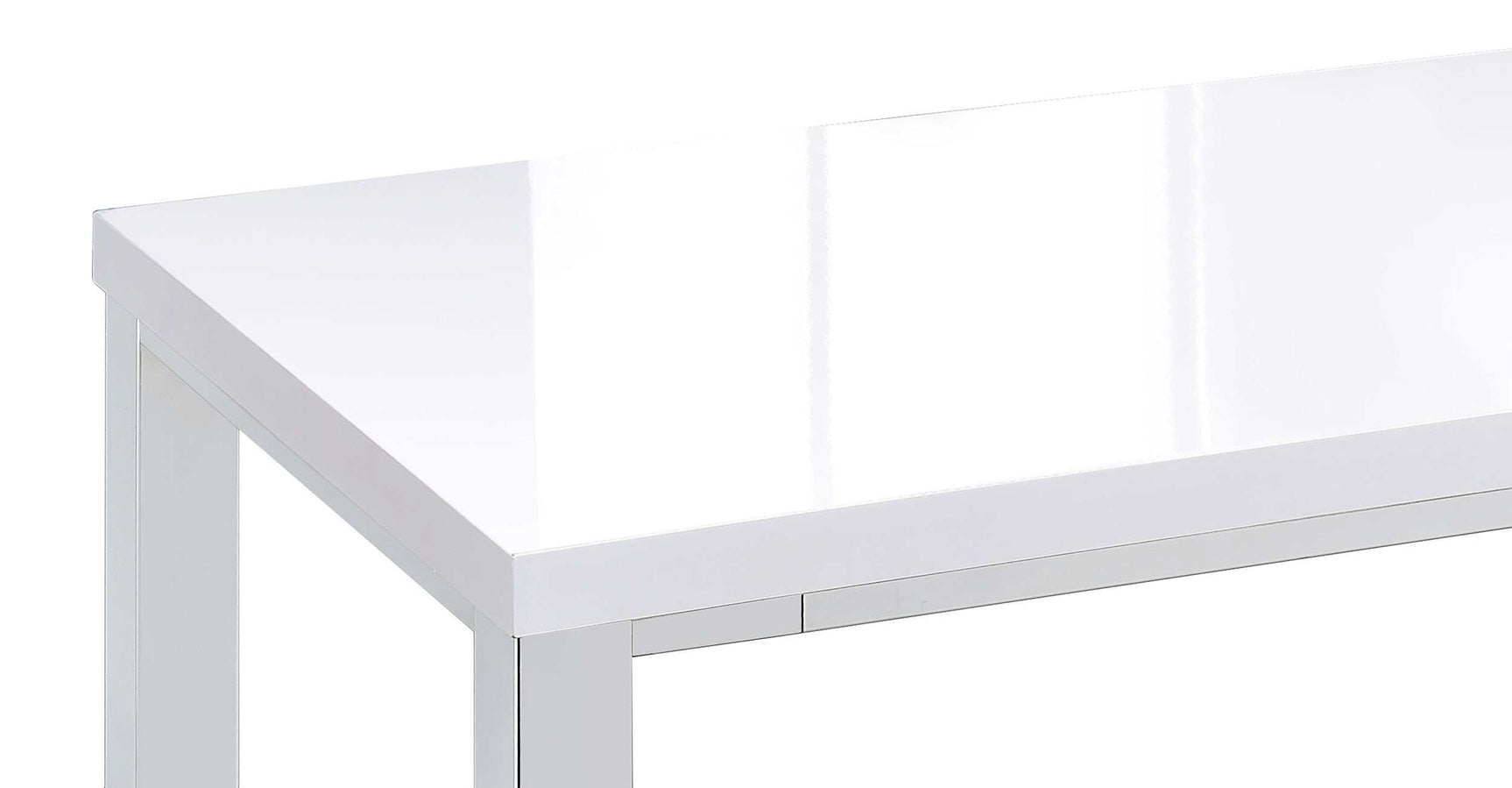 Natividad White High Gloss / Chrome 5 Pc Bar Set - Ornate Home