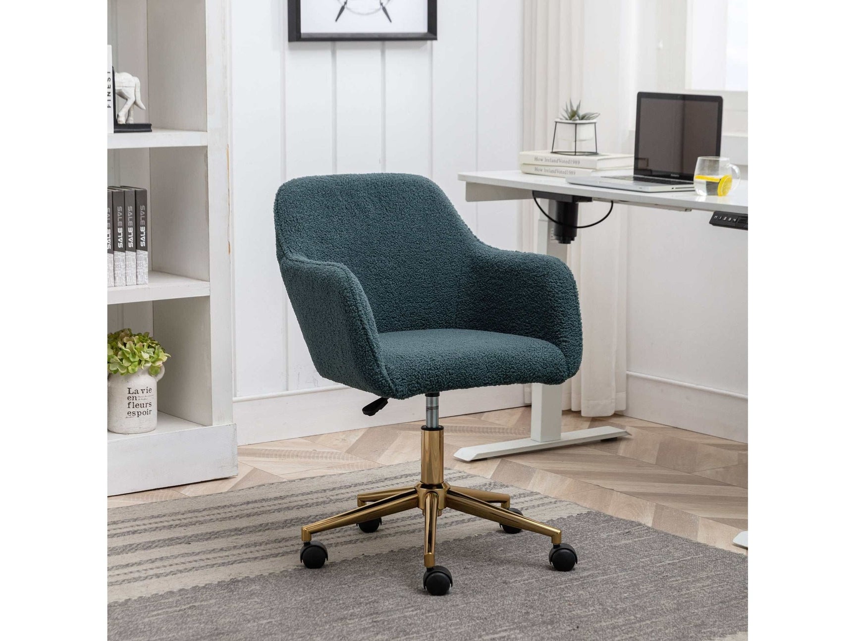 Naval Modern Teddy Adjustable Height 360 Revolving Wheel ,Green - Ornate Home