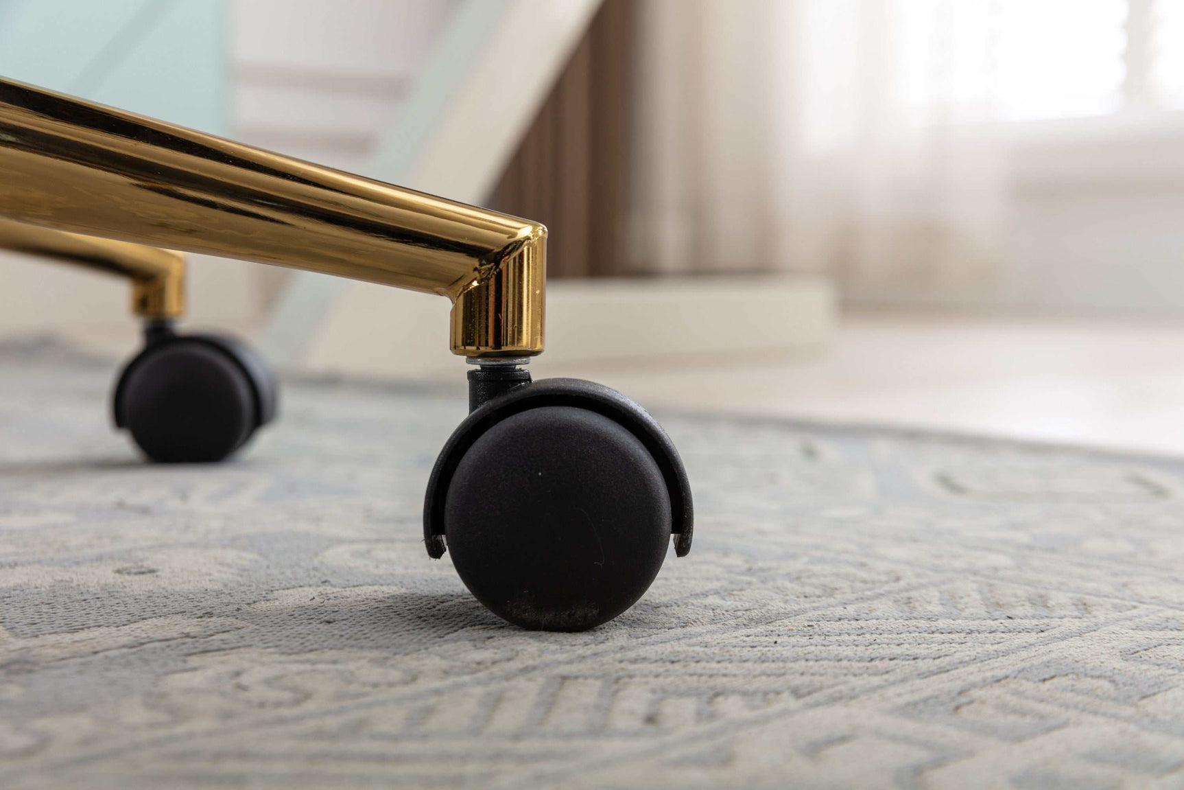 Naval Modern Teddy Adjustable Height 360 Revolving Wheel ,White - Ornate Home