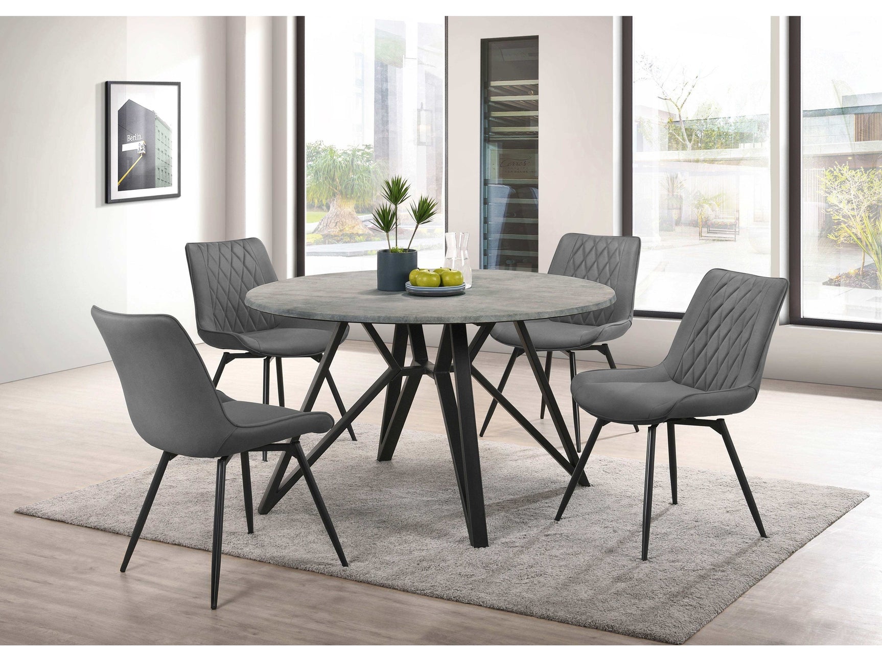 Neil Grey / Gunmetal 5 Pc Dining Set - Ornate Home