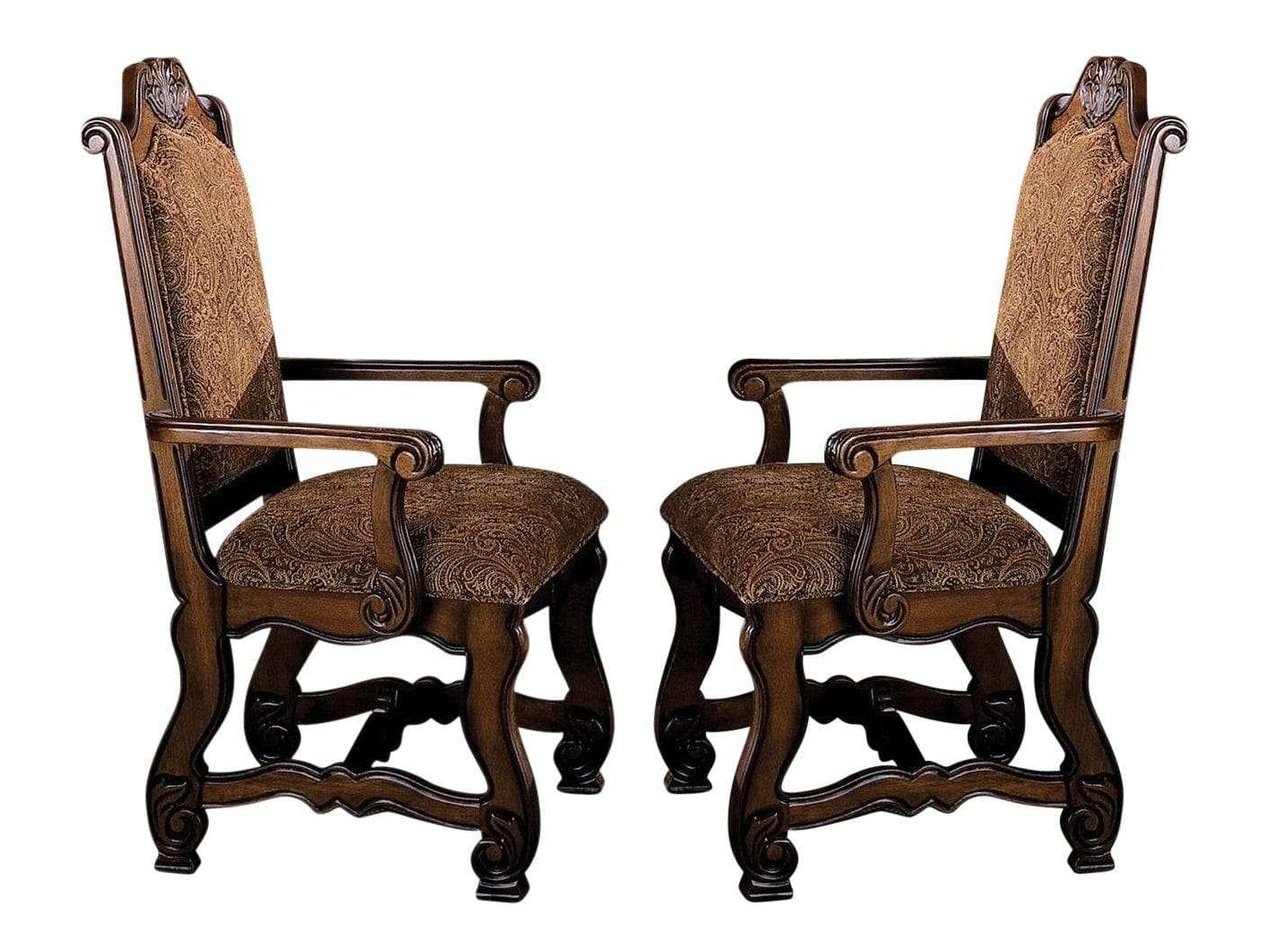 Neo Renaissance Brown Armchair (Set of 2) - Ornate Home