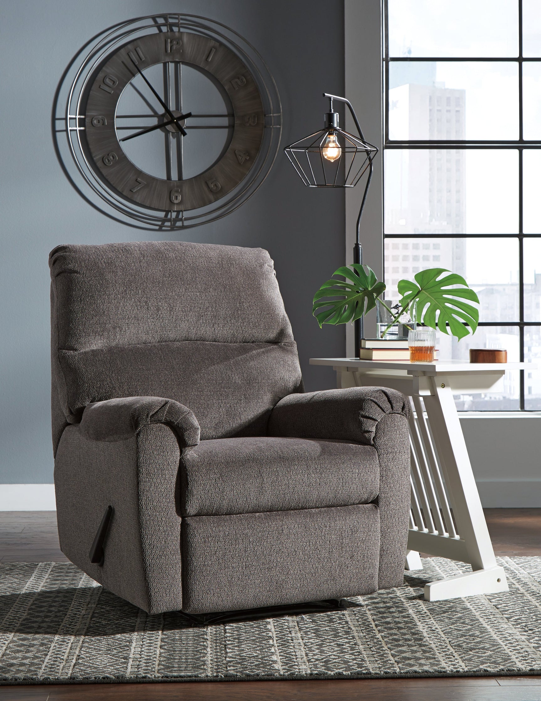 Nerviano Gray Manual Recliner - Ornate Home