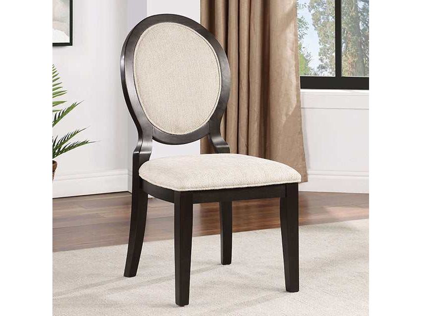 Newforte Espresso/Ivory Side Chair (Set of 2) - Ornate Home