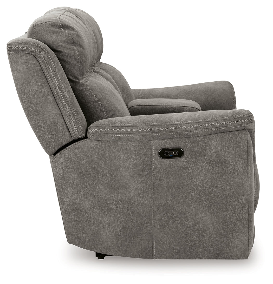 Next-Gen DuraPella Slate Power Reclining Loveseat w/ Console - Ornate Home