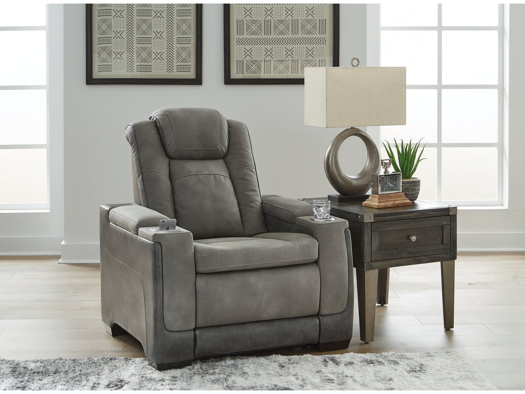 NextGen DuraPella Dual Tone Slate Power Recliner - Ornate Home