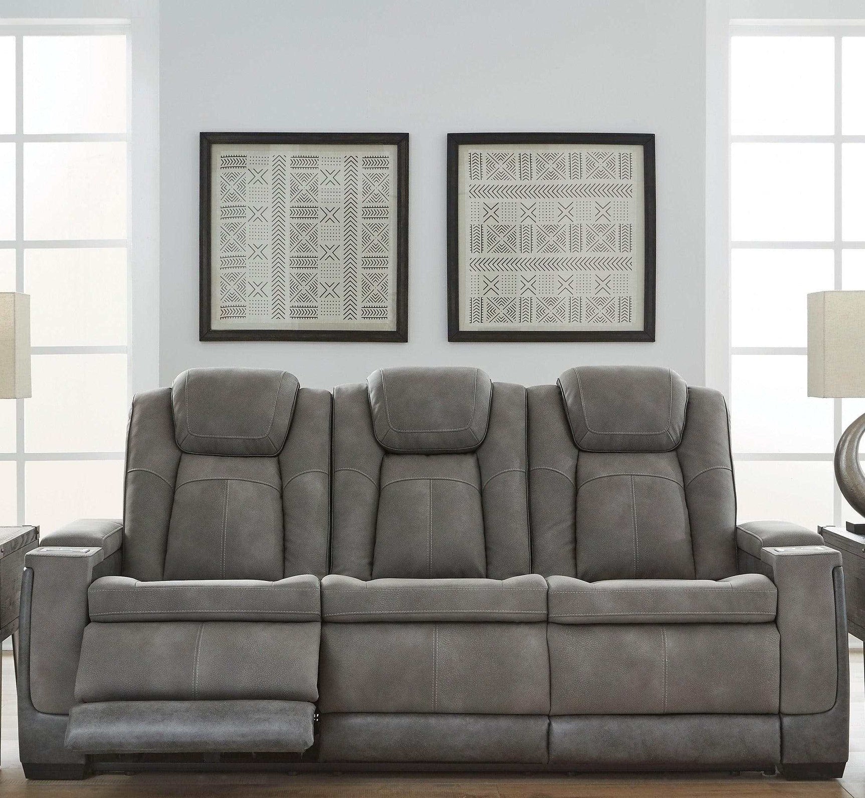 NextGen DuraPella Dual Tone Slate Power Reclining Sofa & Loveseat - Ornate Home