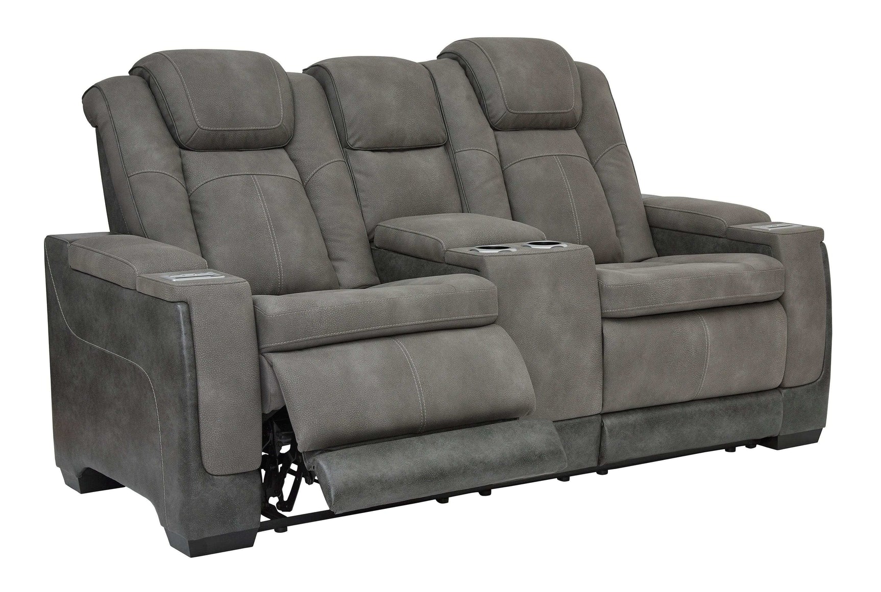 NextGen DuraPella Dual Tone Slate Power Reclining Sofa & Loveseat - Ornate Home