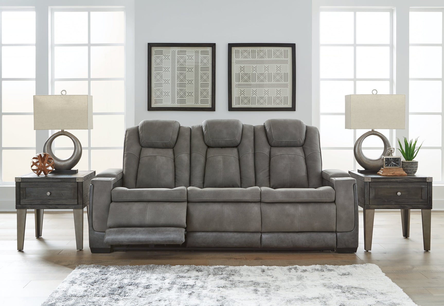 NextGen DuraPella Dual Tone Slate Power Reclining Sofa - Ornate Home