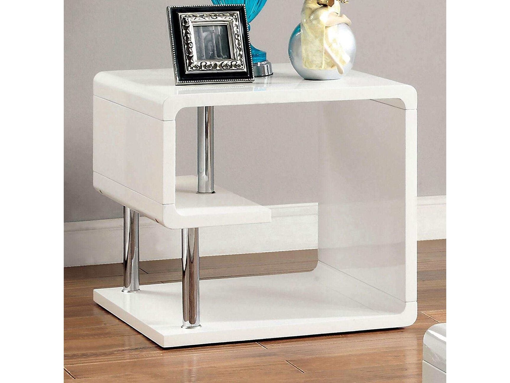 Ninove White End Table - Ornate Home