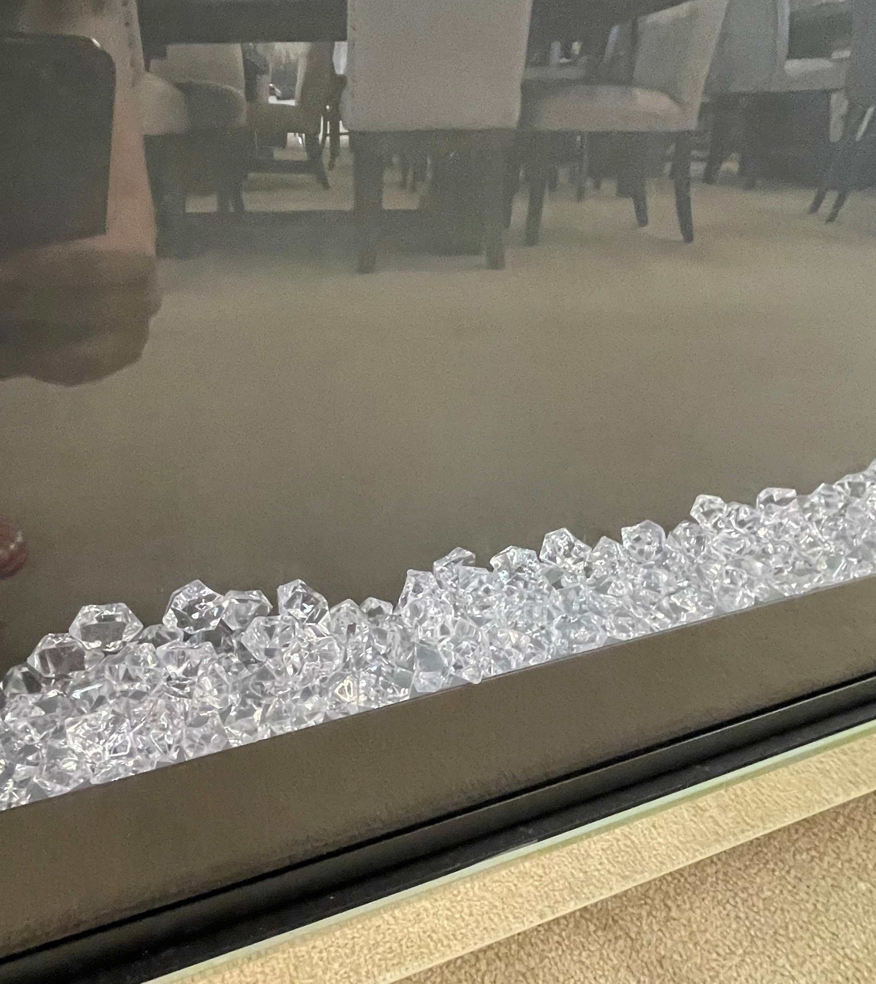 Noralie 59" TV Stand w/ LED Glass Shelves & Fireplace Insert - Ornate Home