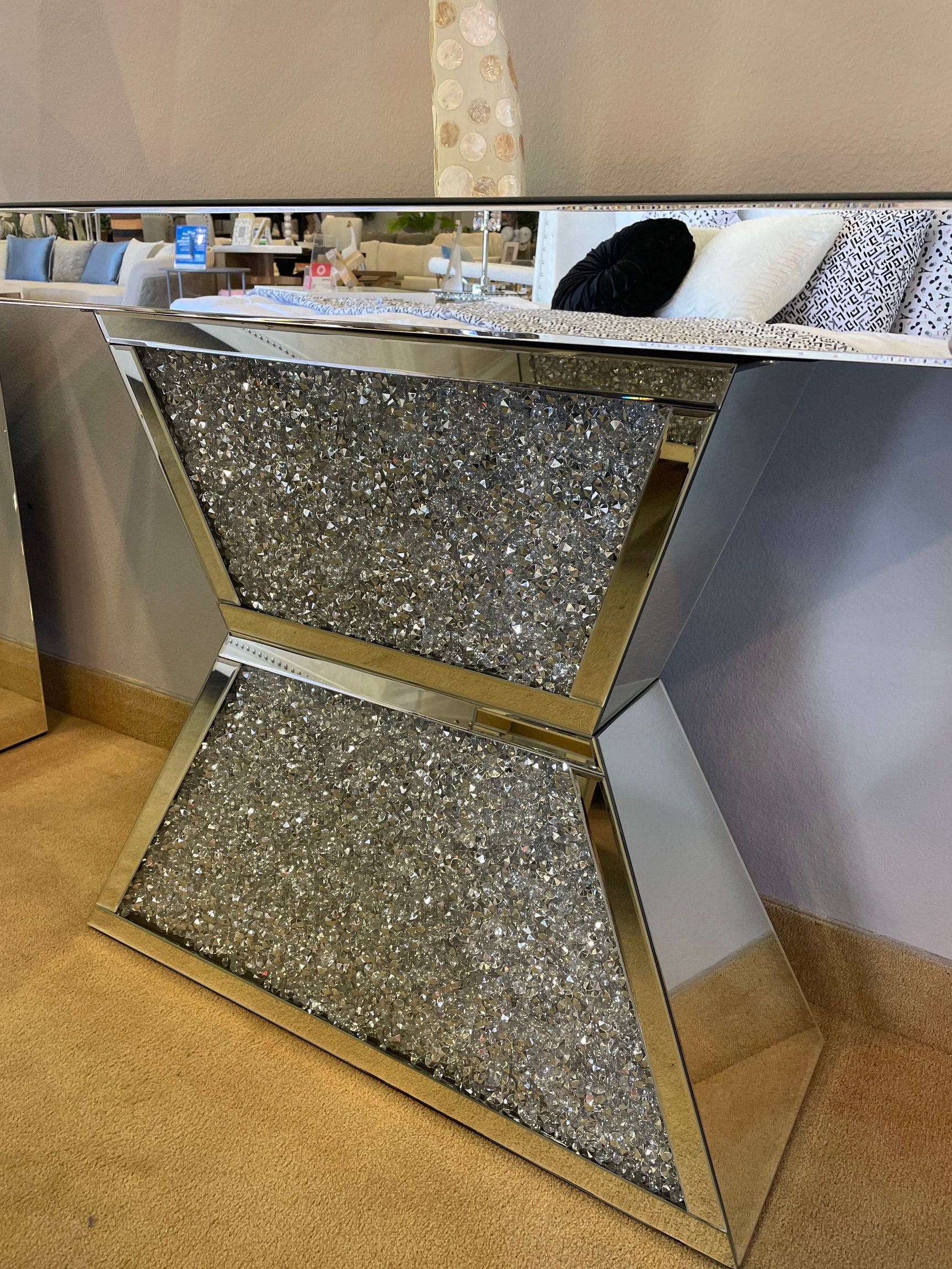 Noralie Console Table Geometric Pedestal Base - Ornate Home