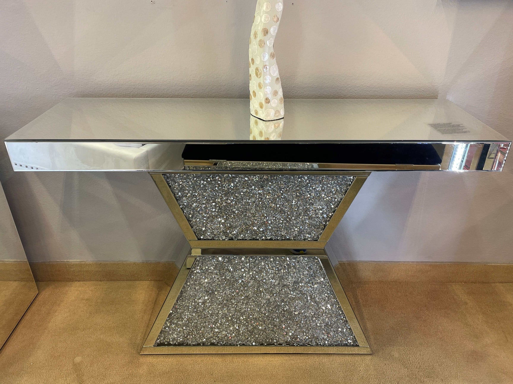 Noralie Console Table Geometric Pedestal Base - Ornate Home