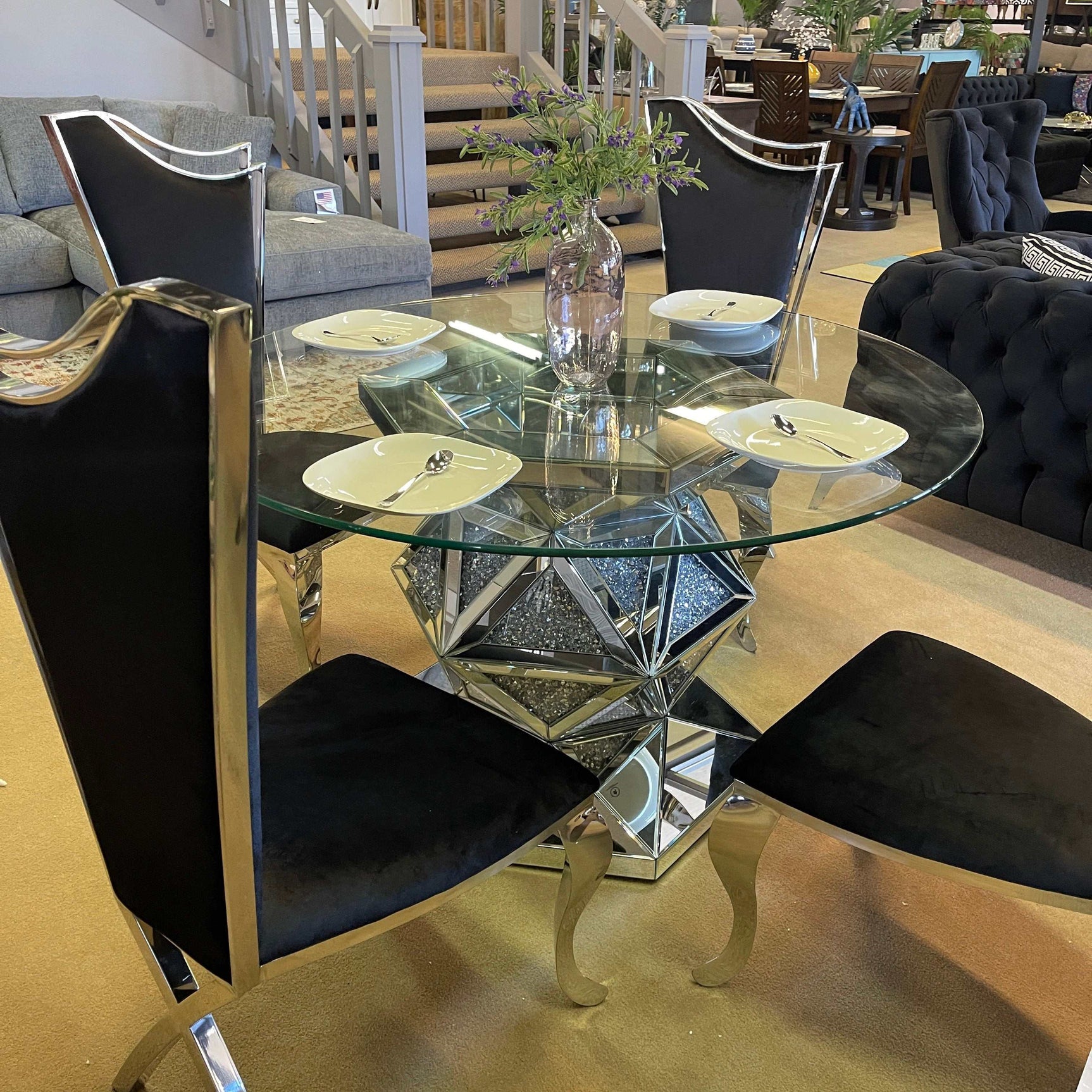 Noralie Dining Table Hexagonal Base - Ornate Home