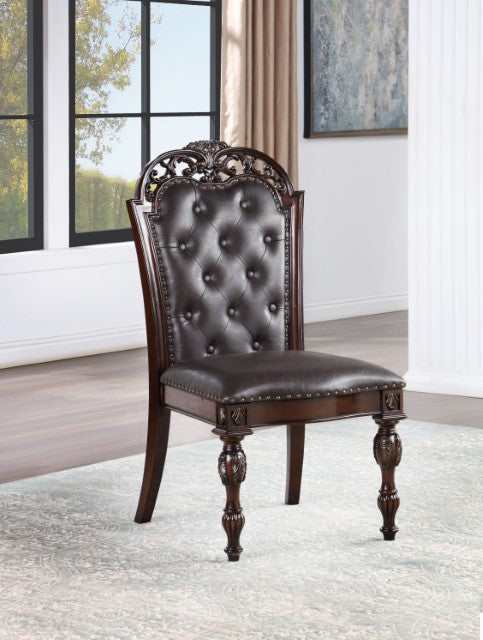 Nouvelle Brown Cherry Side Chair (Set of 2) - Ornate Home