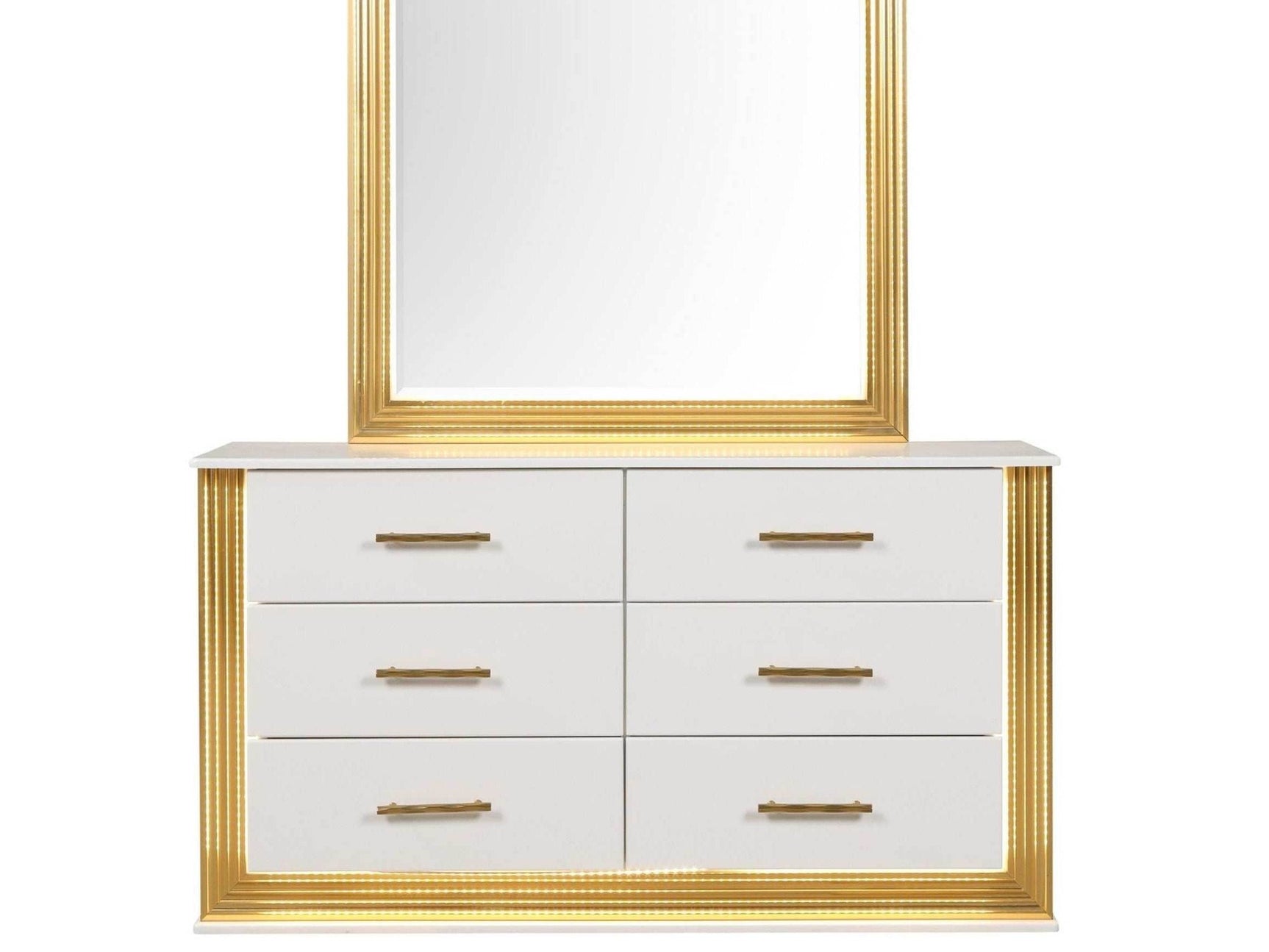 Obsession White & Gold Dresser - Ornate Home