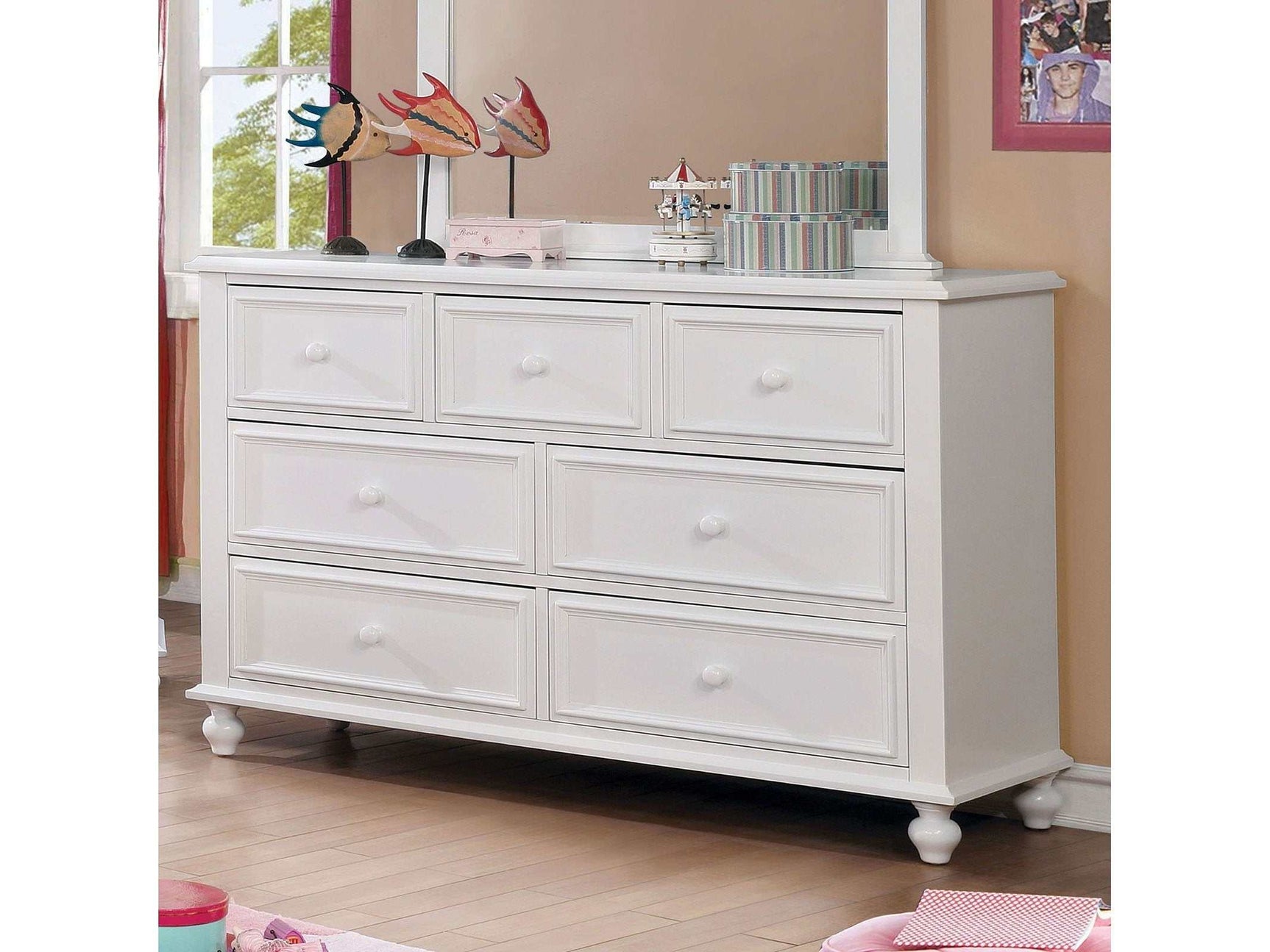 Olivia White Dresser - Ornate Home