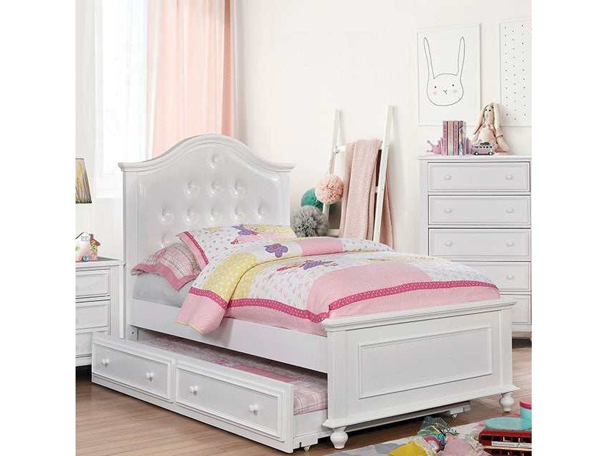 Olivia White Twin Bed - Ornate Home
