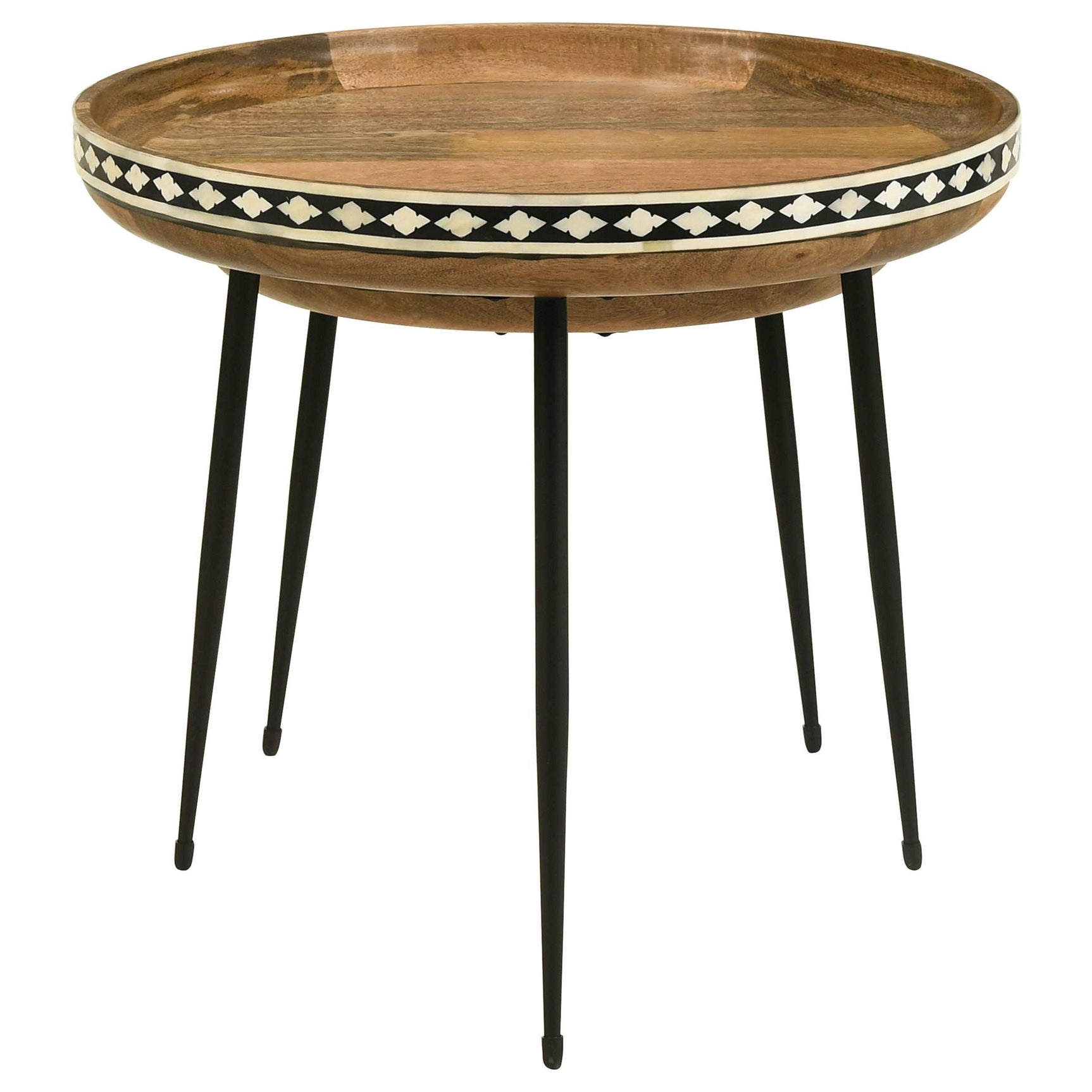 Ollie Natural / Black 2 Pc Nesting Table - Ornate Home