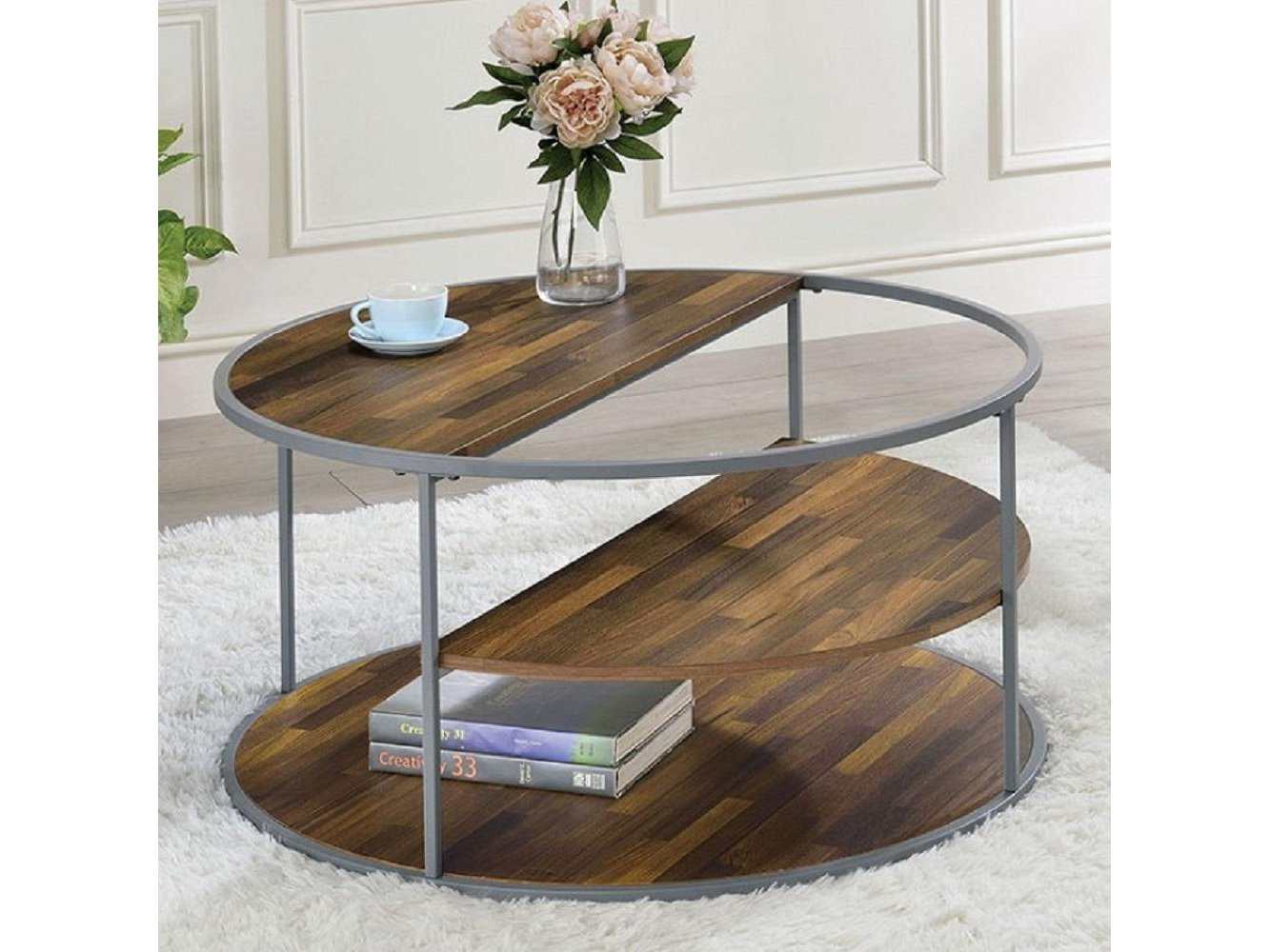 Orrin Gray & Walnut Coffee Table - Ornate Home