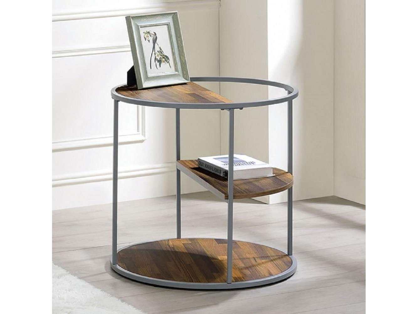 Orrin Gray & Walnut End Table - Ornate Home