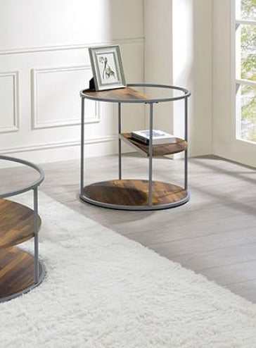 Orrin Gray & Walnut End Table - Ornate Home