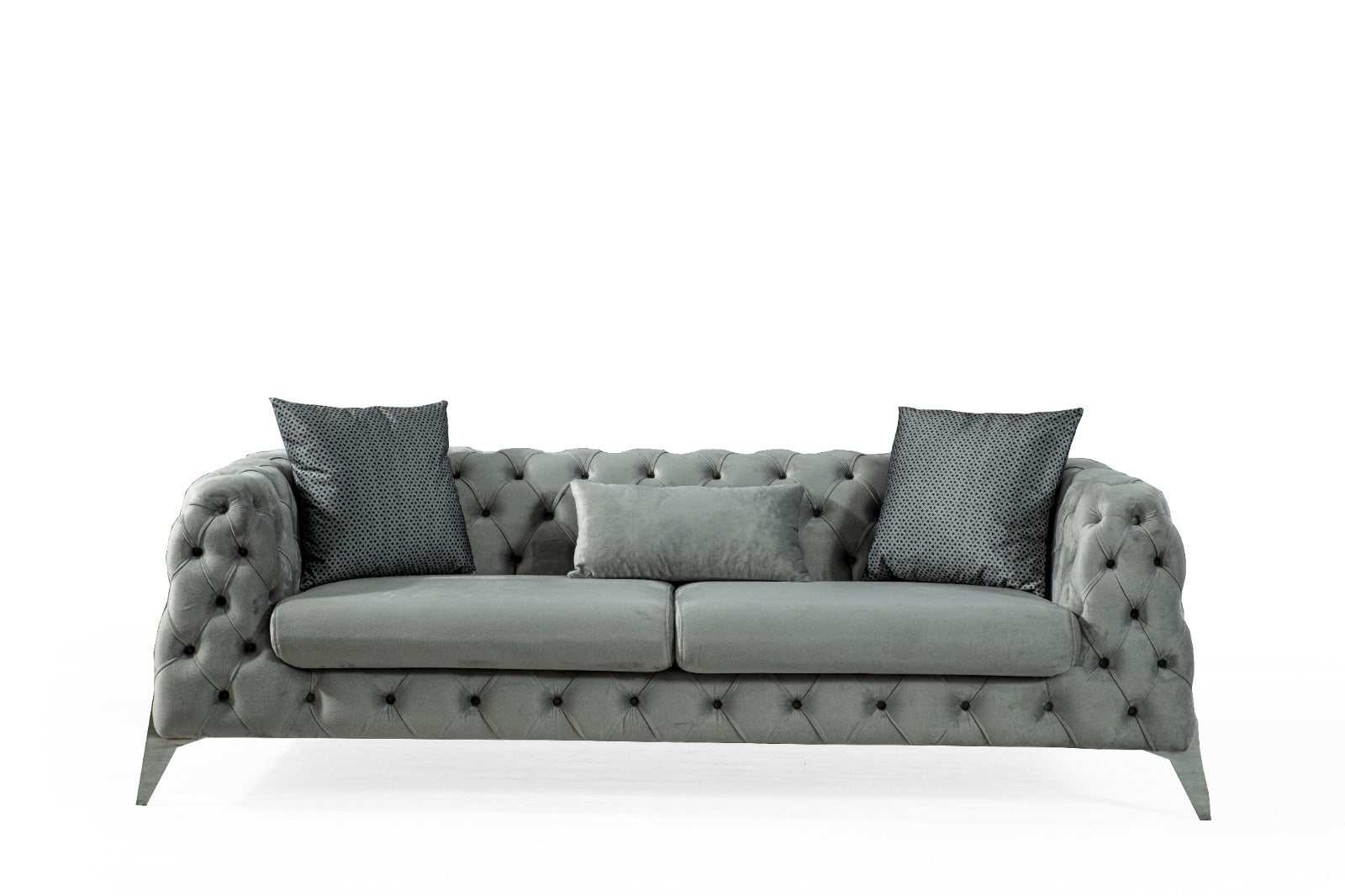 Oslo Light Gray Velvet Loveseat - Ornate Home