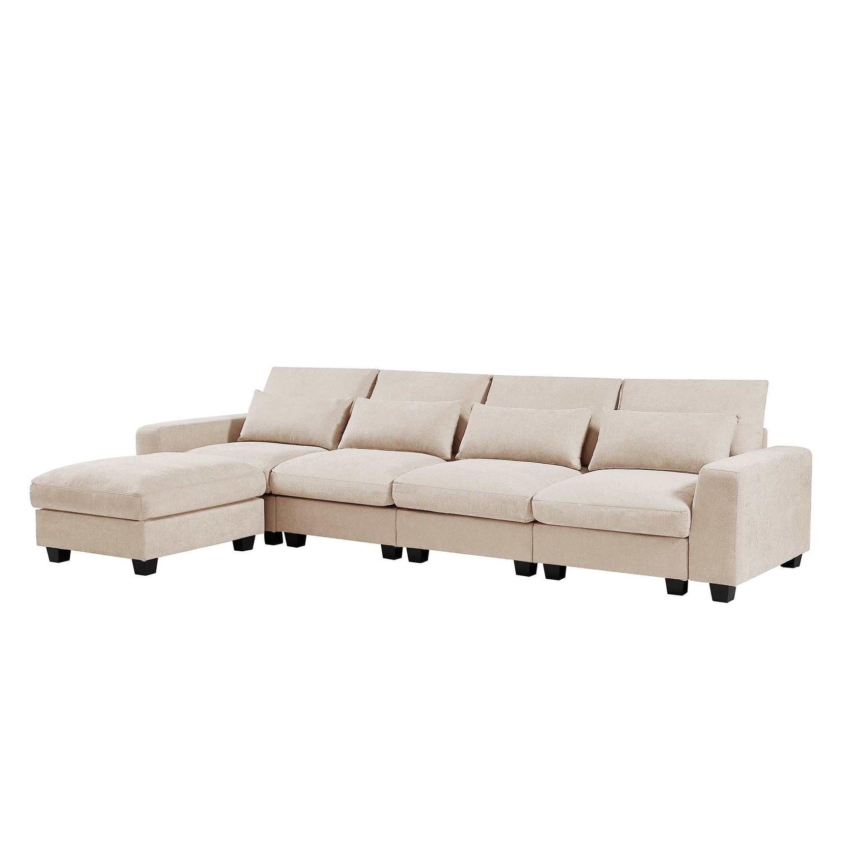 Pacific Modern Reversible Sectional Sofa Set Beige - Ornate Home