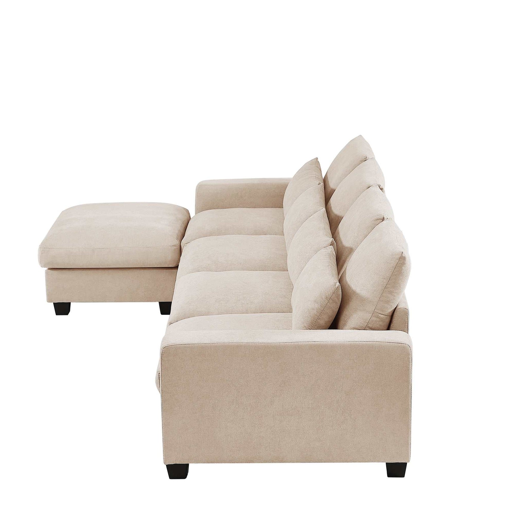 Pacific Modern Reversible Sectional Sofa Set Beige - Ornate Home