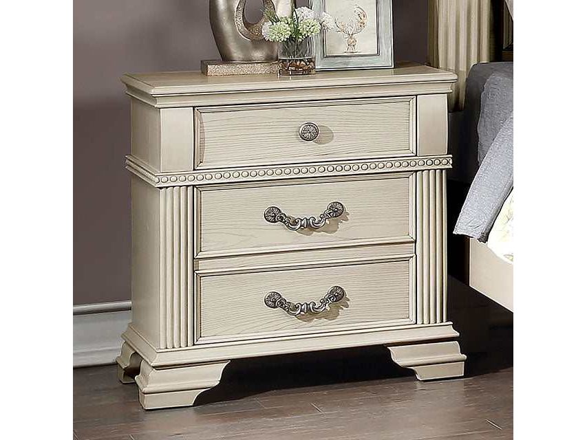 Pamphilos Antique White Nightstand - Ornate Home