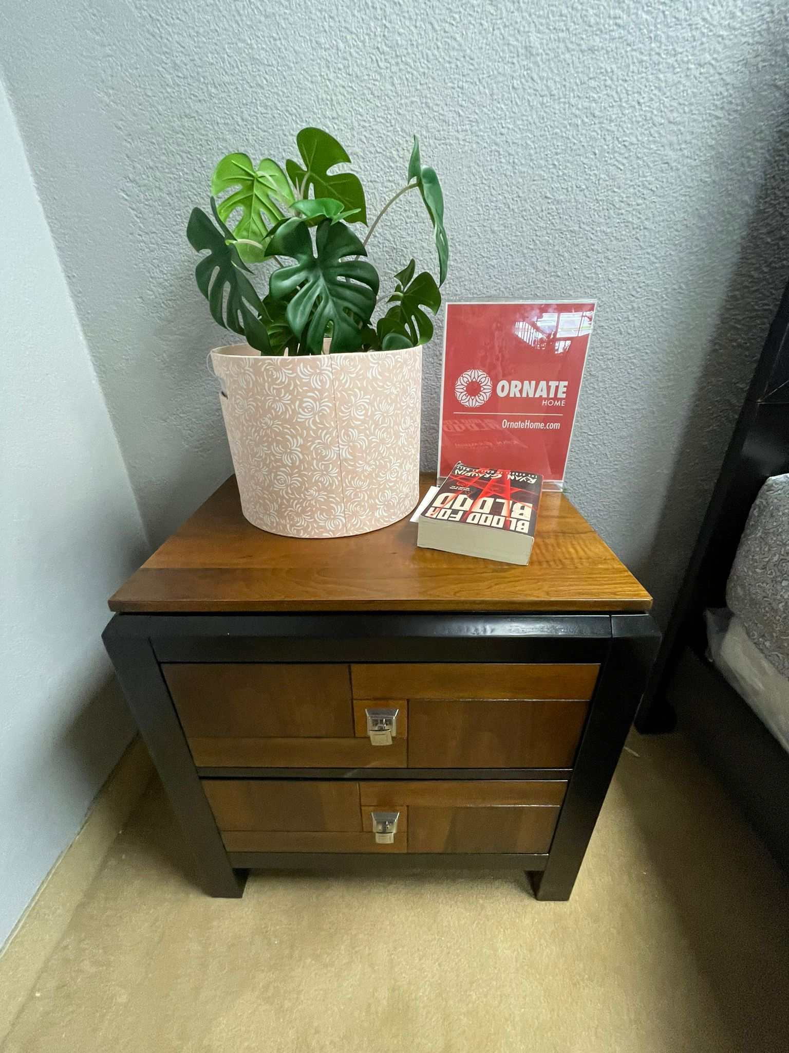 Patra Acacia & Walnut Nightstand - Ornate Home