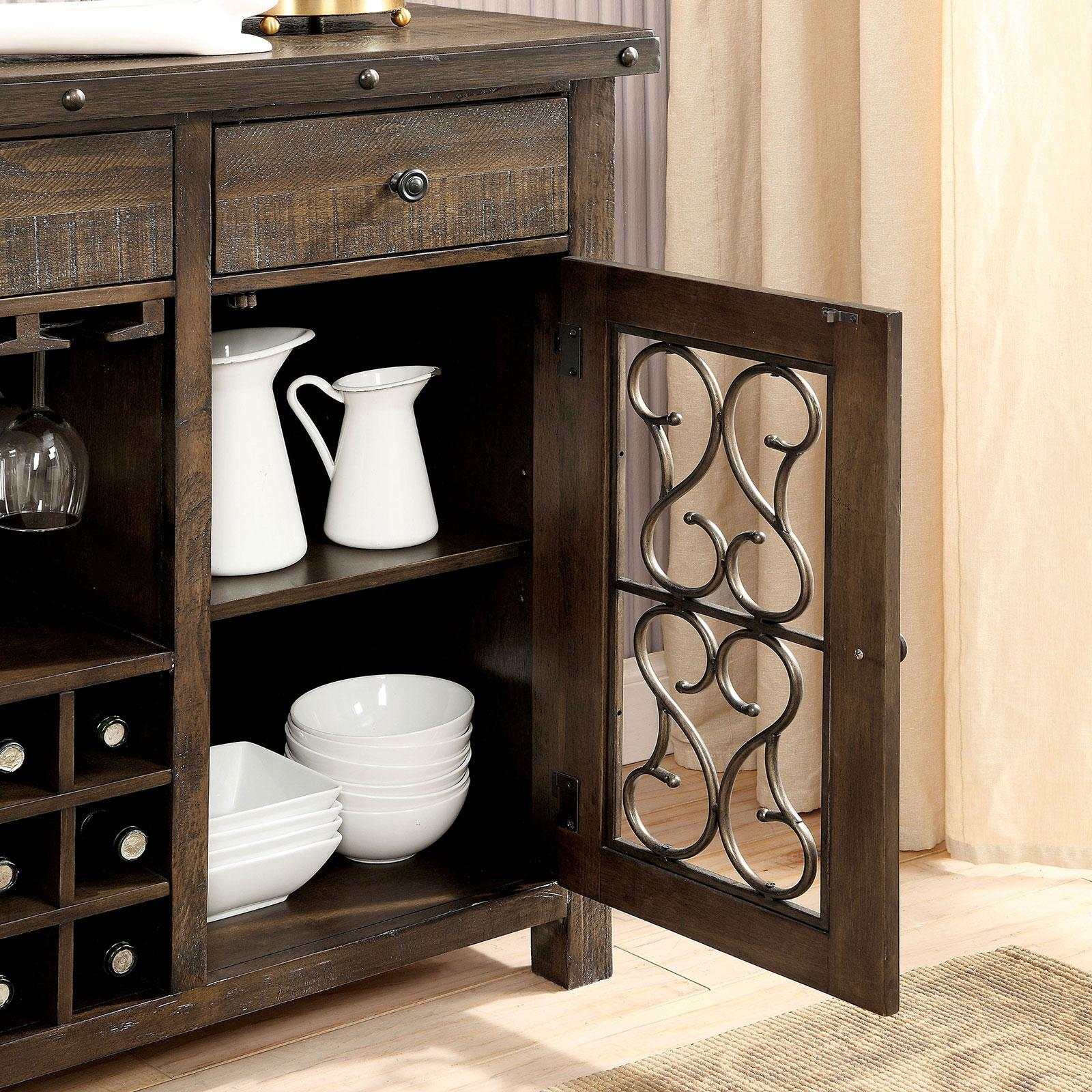 Paulina Rustic Walnut Server - Ornate Home