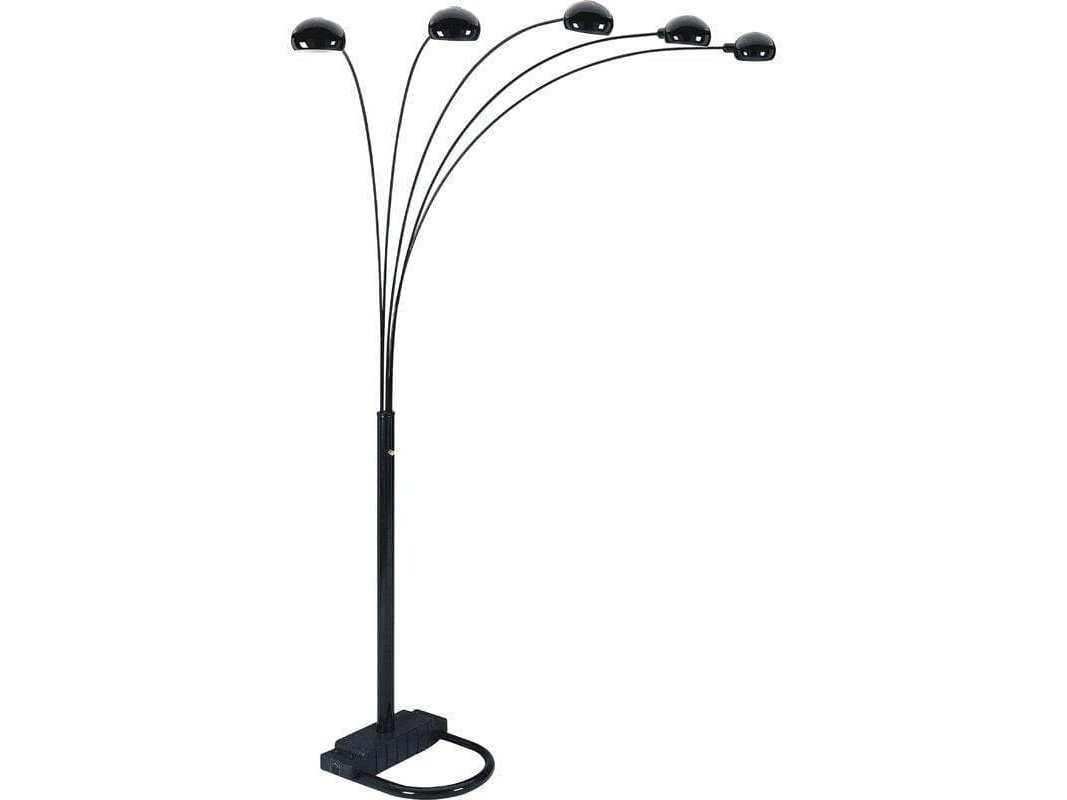Peacock Arc Black 82" Floor Lamp - Ornate Home