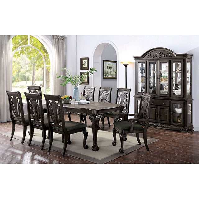 Petersburg Dark Gray Dining Table w/ 1 X 18" Leaf - Ornate Home