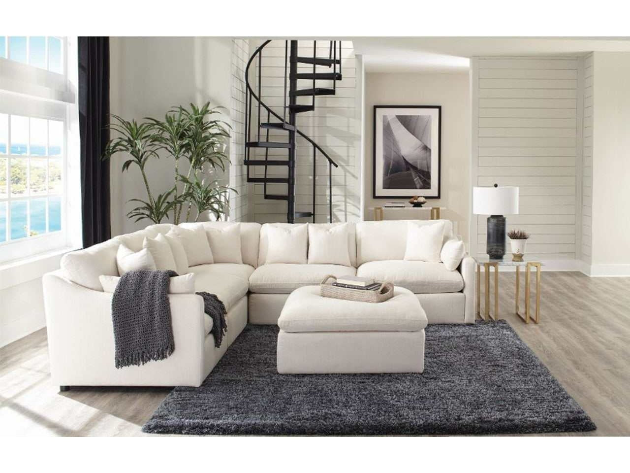 Pluma Ivory Fabric Modular Sectional Pre-Sets - Ornate Home