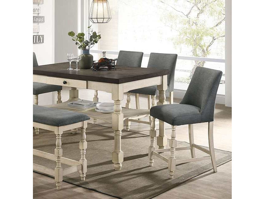 Plymouth Ivory/Dark Gray Counter Height Table - Ornate Home