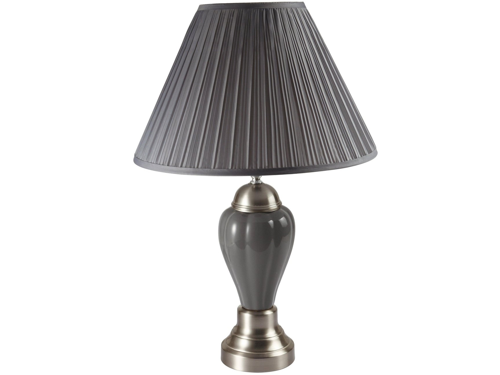 Porcelain Gray Satin Nikel 26" Table Lamp (Set of 12) - Ornate Home