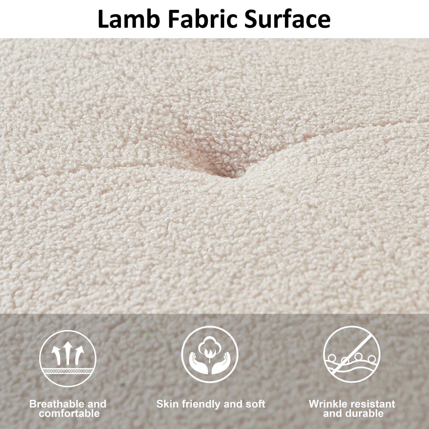 Portola 113" Large Beige Teddy Sherpa Corner Sectional Sofa with Tufted Seat - Ornate Home