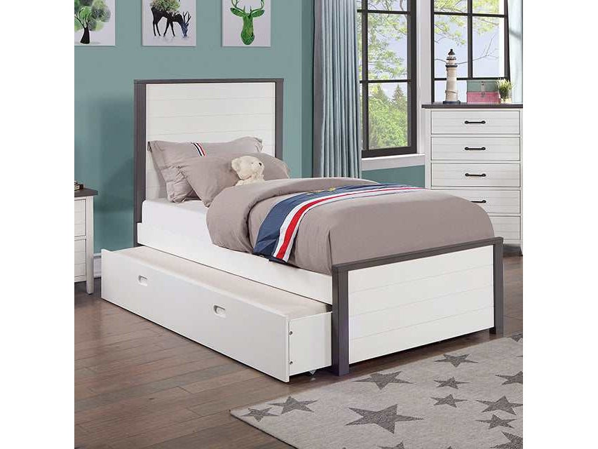 Priam White/Gray Full Bed - Ornate Home