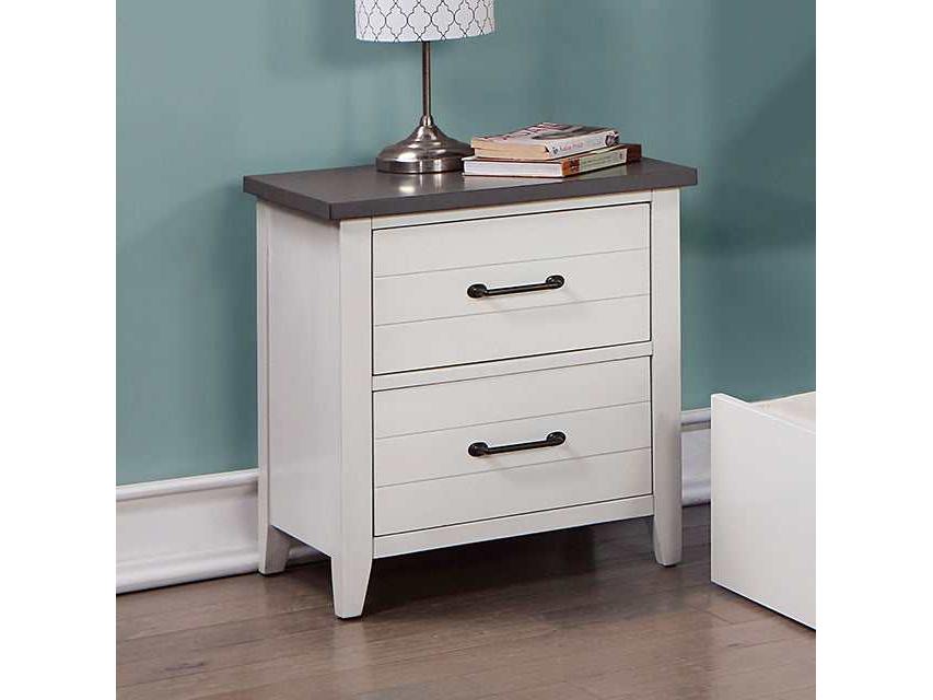 Priam White/Gray Nightstand - Ornate Home