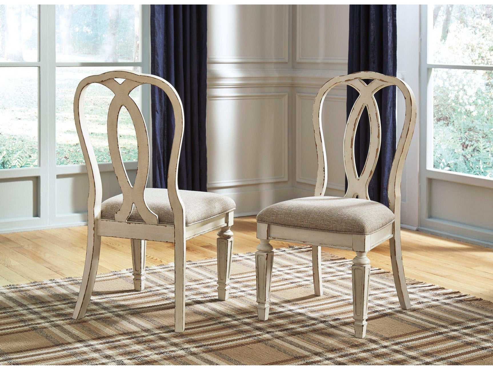 Realyn Chipped White Dining Chair (Set of 2) - Ornate Home
